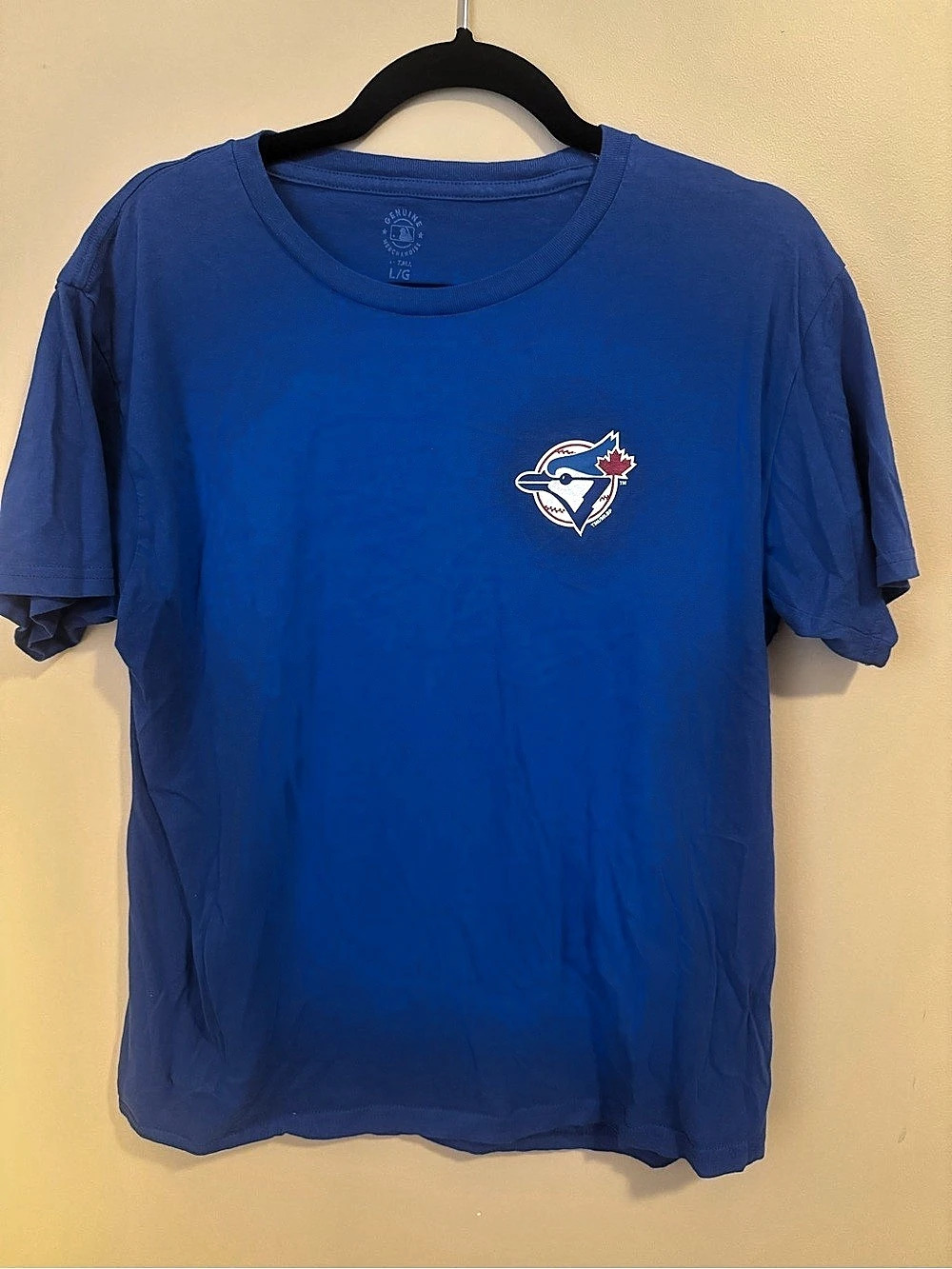 MLB Toronto Blue Jays Women's Royal Blue Cotton Logo T-Shirt LARGE L
